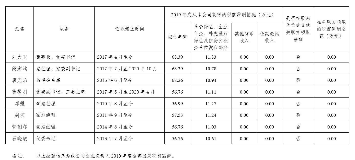 2019年度薪酬信息